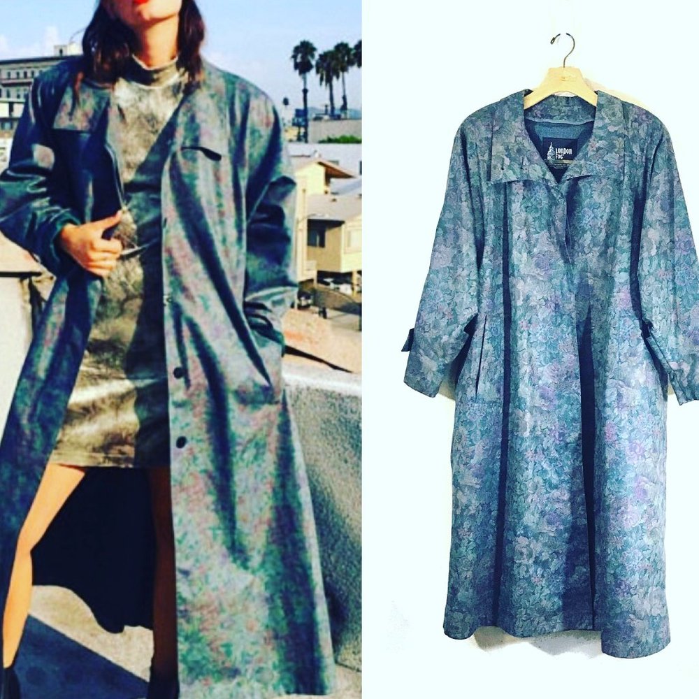 Vintage London Fog Floral Trench Coat  10R